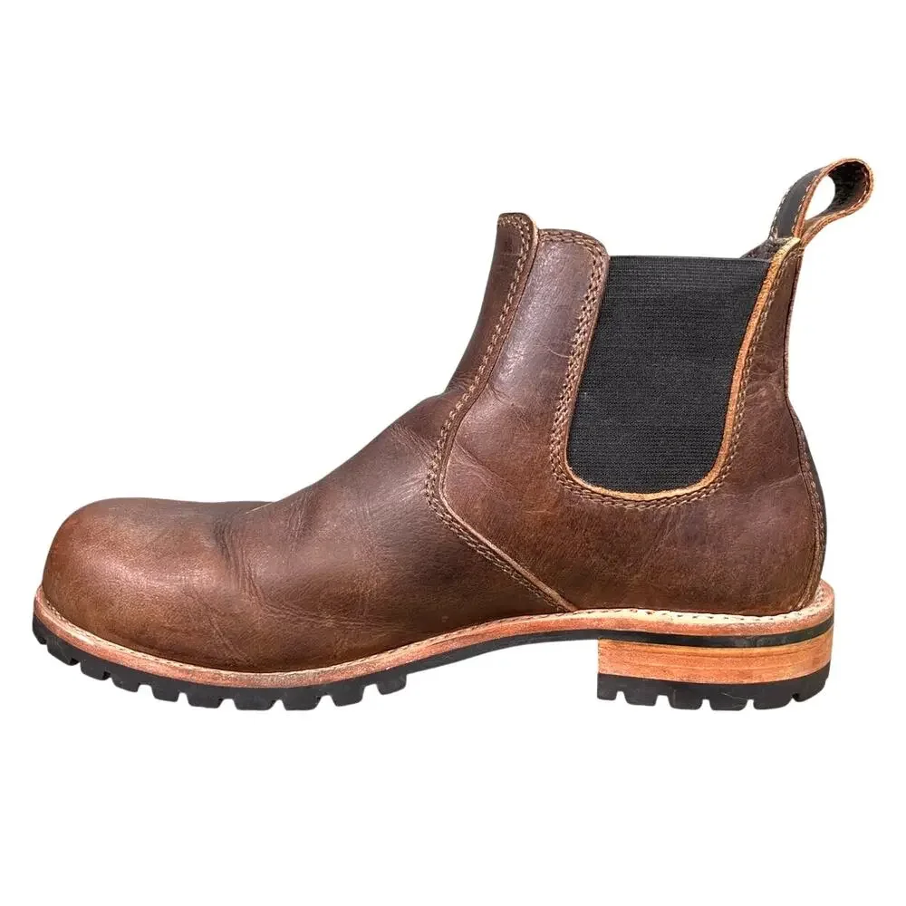 Craft & Glory Men’s Explorer Brown Leather Hiking Chelsea Boots Size US 10 EE